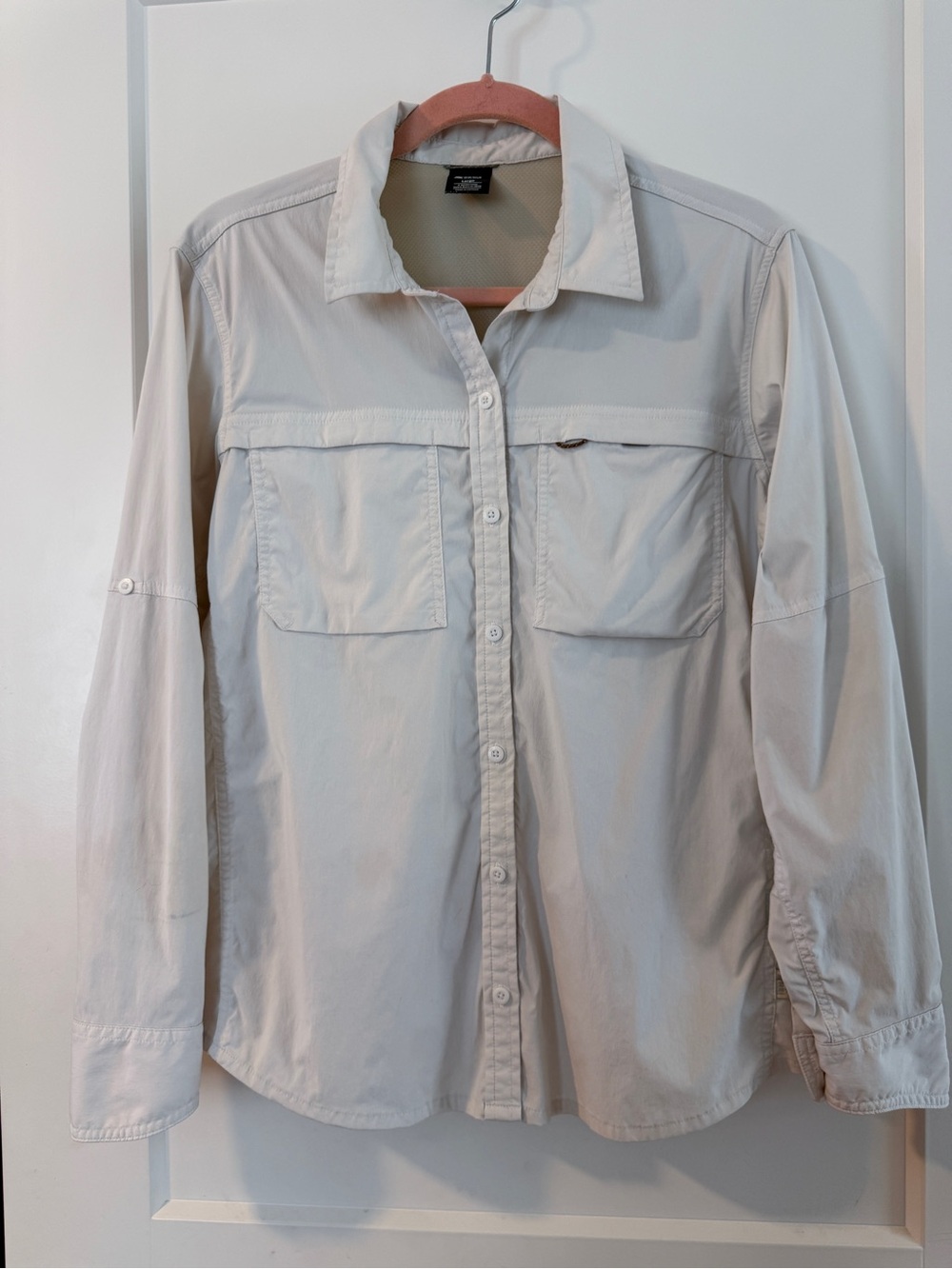 REI Womens L Hiking Shirt Long Sleeve Collar Outdoors Fishing Vented Breathable